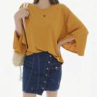 Slit Raglan-sleeve T-shirt