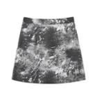 Marble Print A-line Skirt As Shown In Figure - One Size