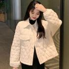 Plain Argyle Button-up Jacket Off-white - One Size