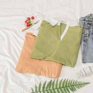 Contrast Collar Polo Shirt