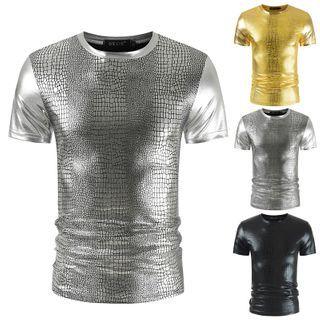 Short-sleeve Snakeskin Print T-shirt