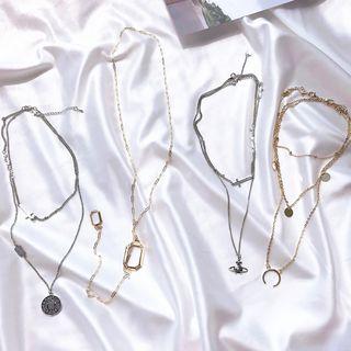 Alloy Pendent Layered Choker Necklace (various Design)