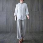 Traditional Chinese 3/4-sleeve Frog Button Top / Pants / Set