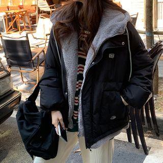 Mock Two Piece Hooded Padding Jacket