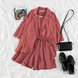 Plain Blazer / Camisole Top / Shorts / Midi Skirt / Set