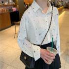 Star Print Long-sleeve Loose-fit Shirt