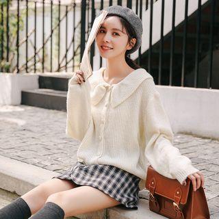 Peter Pan Collar Long Sleeve Cardigan