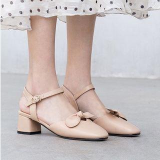 Block-heel Bow Detail Sandals