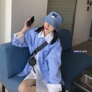 Mock Two-piece Shirt Blue & White - One Size