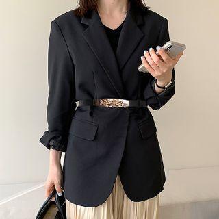 Rose Buckled Genuine Leather Belt