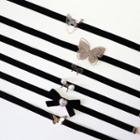 Butterfly Faux Pearl Velvet Choker (various Designs)