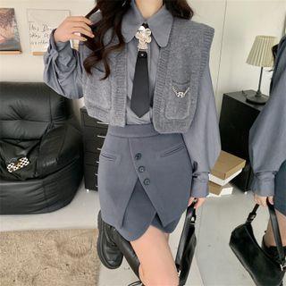 Neck Tie Shirt / Sweater Vest / Shorts / Set