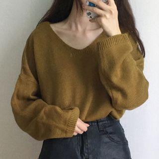Plain Tie Back Sweater