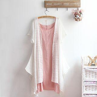 Set: Spaghetti-strap Dress + Light Jacket