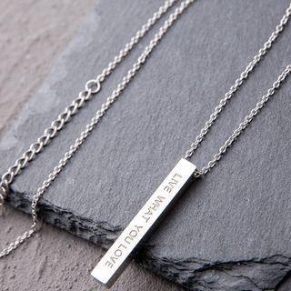 Lettering Tag Pendant Necklace Silver - One Size