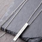 Lettering Tag Pendant Necklace Silver - One Size