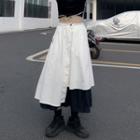 Asymmetric Panel Hem Midi Skirt