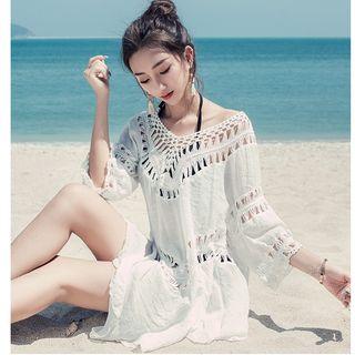 Mesh Panel Beach Cover Up