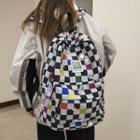 Lettering Checkerboard Lightweight Backpack