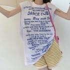 Lettering Long Tank Top / Striped Shorts