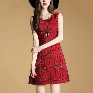 Sleeveless Crewneck A-line Slim Dress