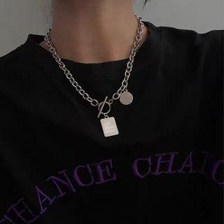 Disc Pendant Stainless Steel Silver - One Size
