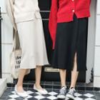 Slit Knit A-line Skirt