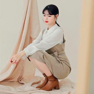 [lovb] Long Pinafore Dress & Sash