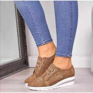 Perforated Wedge Sneakers