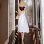 Spaghetti-strap Open-back A-line Dress