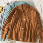 Ribbed-knit Loose Cardigan In 7 Colors