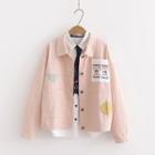 Cartoon Embroidered Shirt Jacket