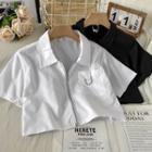 Short-sleeve Zip Crop Shirt