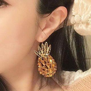 Rhinestone Pineapple Drop Earrings