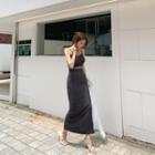 Set: Shirred Crop Cami Top + Maxi Skirt