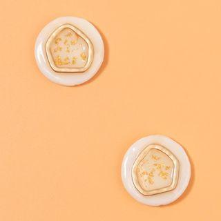 Shell Alloy Earring 1 Pair - Stud Earrings - White - One Size