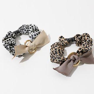 Bow Leopard Print Hair Tie