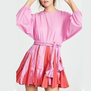 Tie-waist Mini A-line Dress