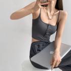 Deep Square-neck Skinny Camisole Top