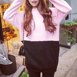 Color Block Long Pullover