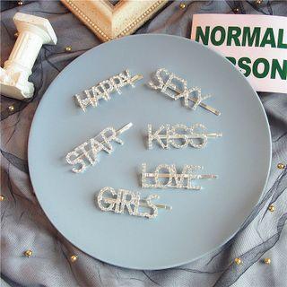 Rhinestone Letter Hair Clip (various Designs)