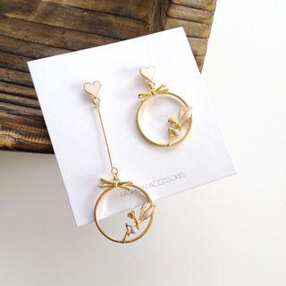 Non-matching Alloy Fairy Hoop Dangle Earring