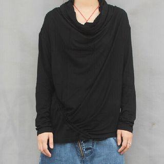 Long-sleeve Cowl-neck T-shirt