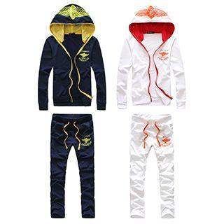 Set : Printed Hooded Jacket + Sweatpants