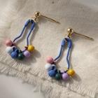 Bead Alloy Dangle Earring 975 - 1 Pair - Blue - One Size