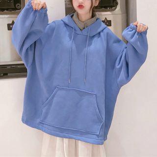 Mock Two-piece Stand Collar Hoodie
