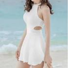 Sleeveless Cut-out Swim Dress