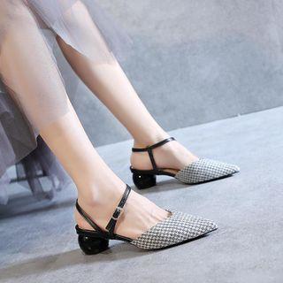 Round Heel Pointed Strappy Mules