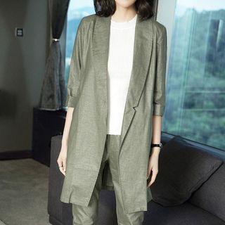Set: 3/4-sleeve Long Jacket + Pants
