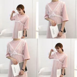 Set: Mesh Dress + Short-sleeve T-shirt
